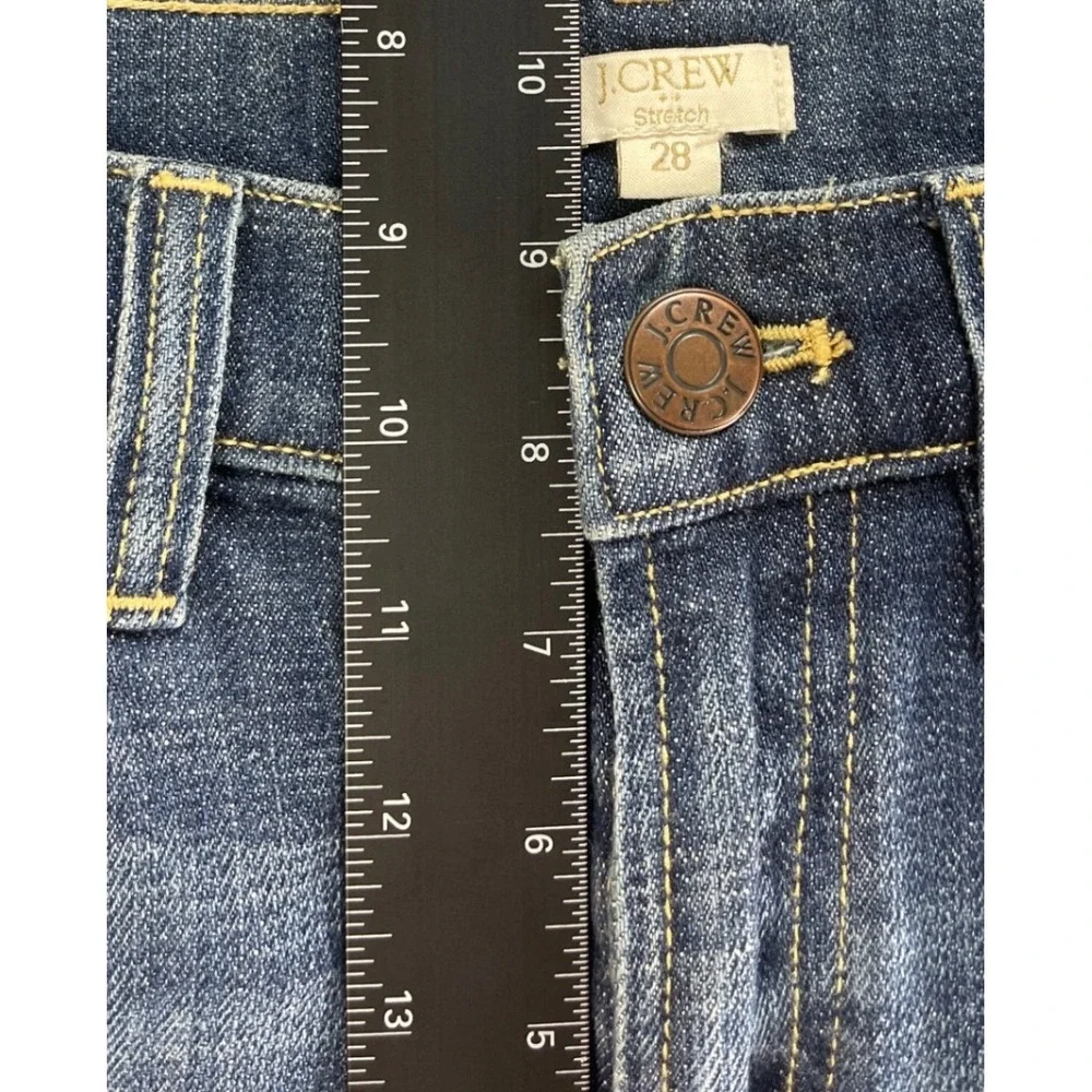 J.Crew Womens Stretch‎ Denim Jeans Size 28 Ripped Distressed Dark Wash Casual